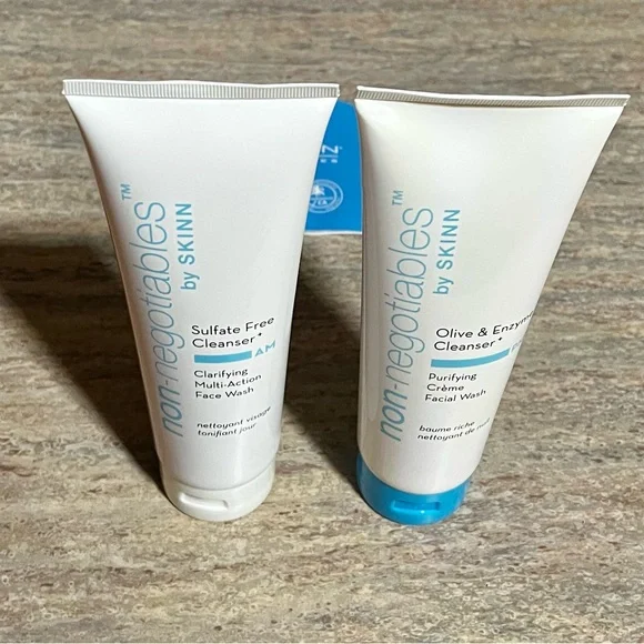 New 2-SKINN Non-negotiables olive & enzyme cleanser and Sulfate free cleanser